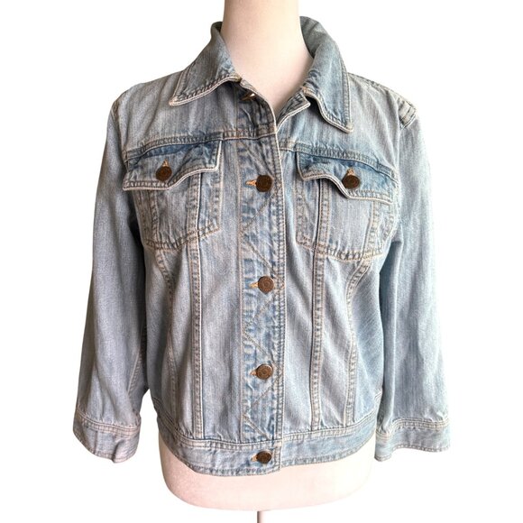 Ralph Lauren Jeans Co LRL Jean Jacket Size Medium Light Wash 100% Cotton Boho - Picture 1 of 9